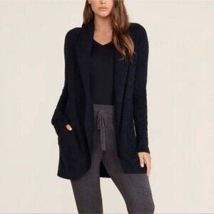 NWOT BAREFOOT DREAMS Black The Cozy Chic Lite Circle Cardigan Sweater